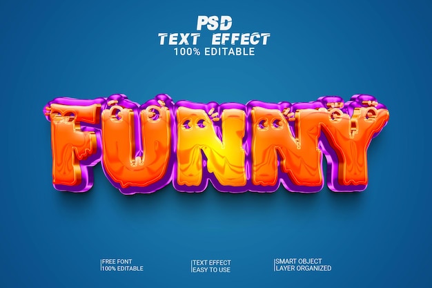 Funny 3d psd text effect style