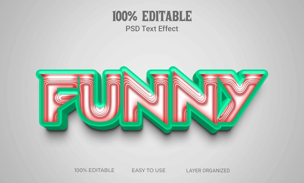 Funny 3D Text Effect Editable File