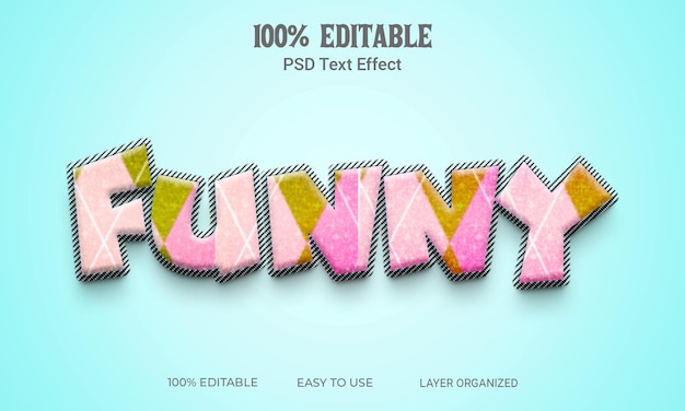 Funny 3D Text Effect Editable File