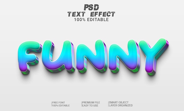 Funny 3D Text Effect PSD File