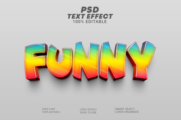 Funny 3d text style psd editable file