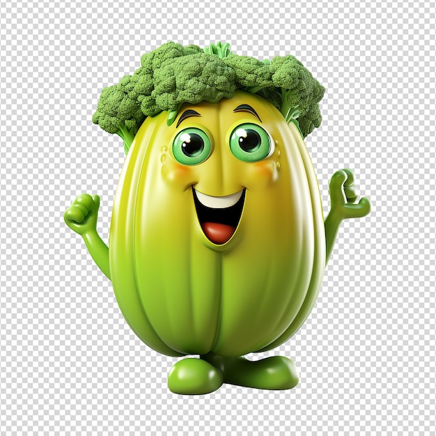 Funny cartoon vegetable isolated on transparent background png