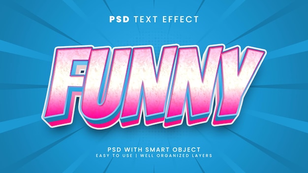 PSD funny editable text effect with cartoon and kids text style