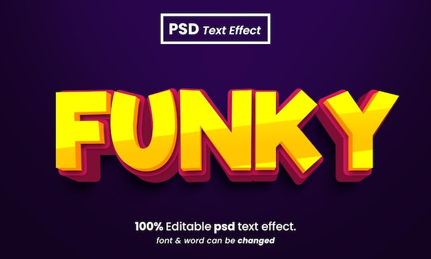 Funny funky text effect 3d editable premium psd text effect