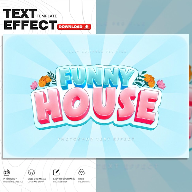 Funny Game Logo Text Effect PSD Template