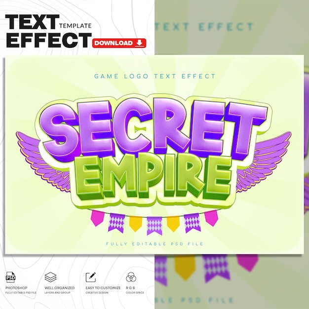 Funny Game Logo Text Effect PSD Template