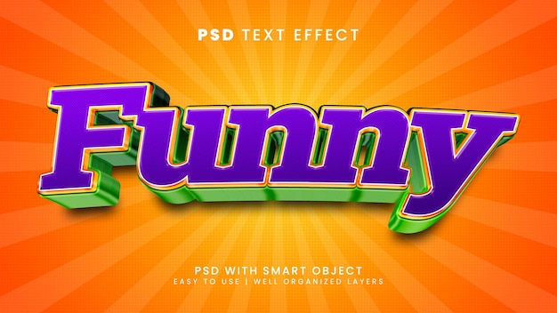 Funny happy smile 3d editable text effect template style