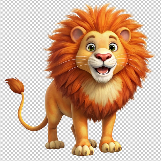 funny lion on transparent background