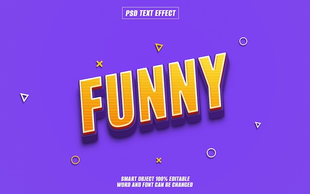 PSD funny text effect font editable typography 3d text