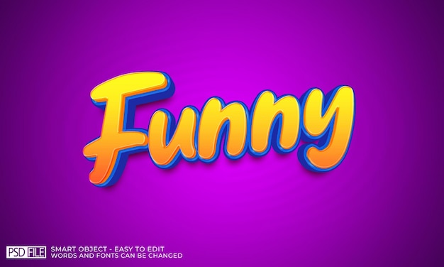 PSD funny text effect with 3d style