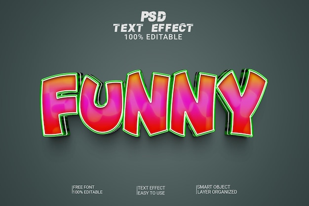 Funny text style effect psd file