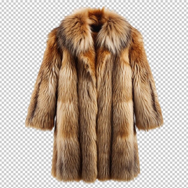 PSD fur coat isolated on transparent background