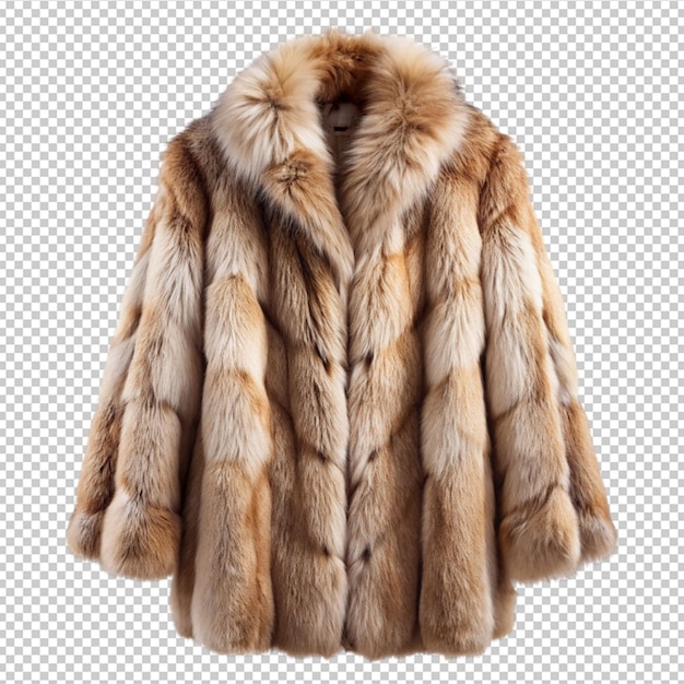 PSD fur coat isolated on transparent background