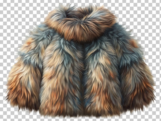 PSD fur coat isolated on white background