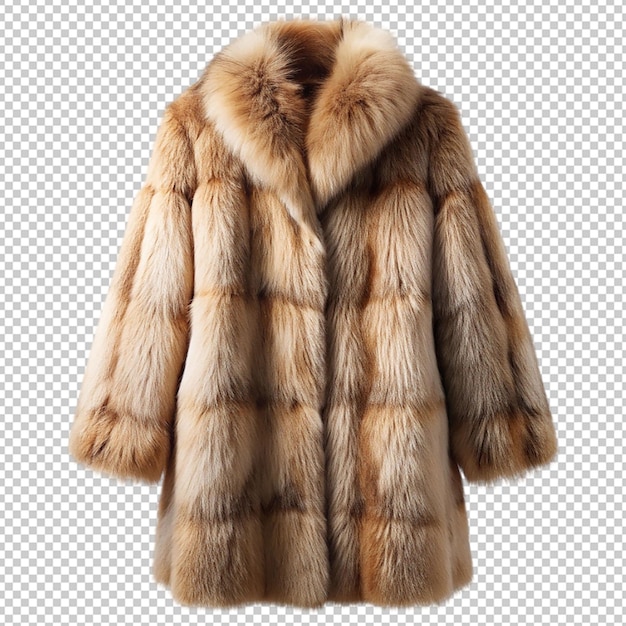 PSD fur coat on transparent background