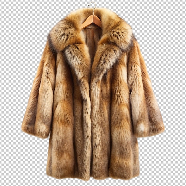 PSD fur coat on transparent background