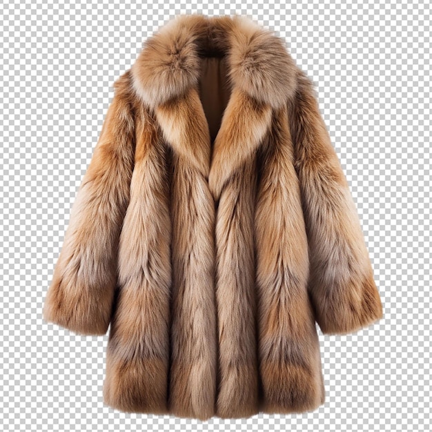 PSD fur coat on transparent background