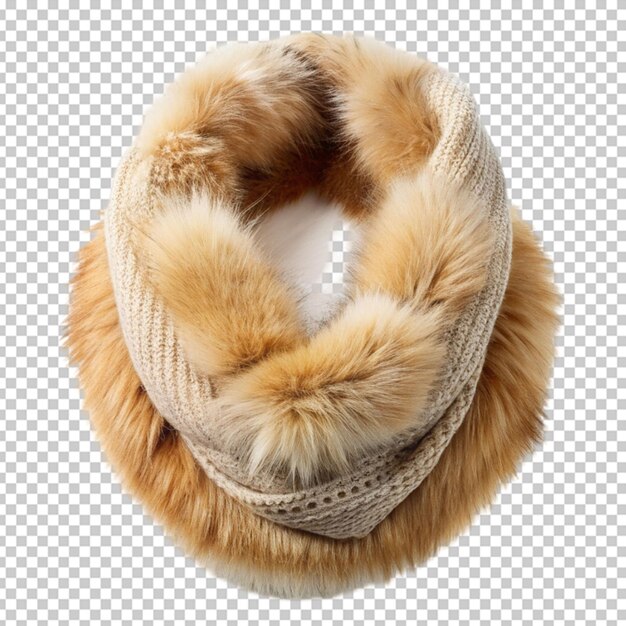 PSD fur collar on transparent background