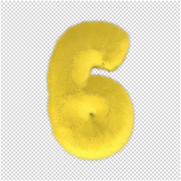 Fur number 6 Illuminating color 3d rendering  