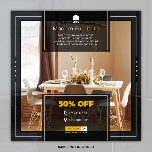 Furniture banner social media post templates