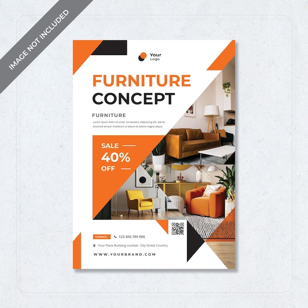 PSD furniture concept triangel new modern creative design flyer