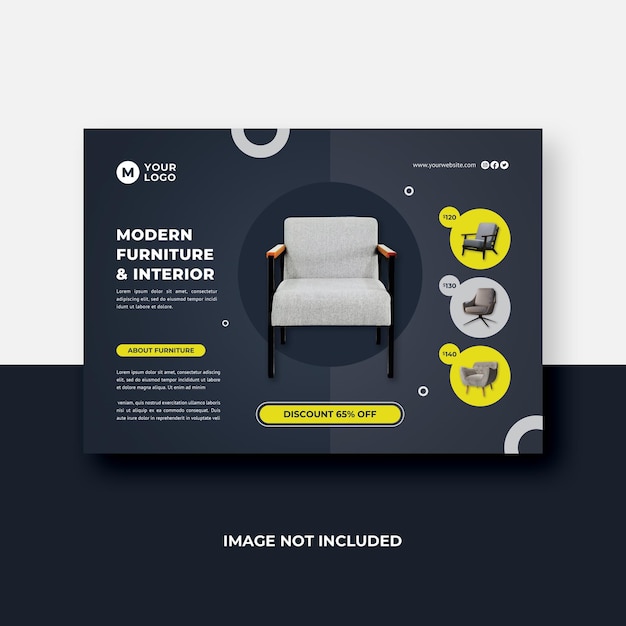 PSD furniture flyer template design a4