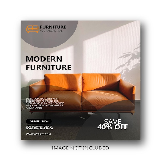 Furniture instagram social media post template