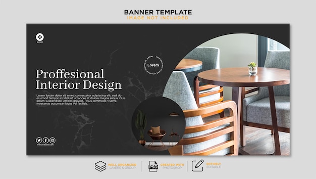 Furniture minimalist banner template collection