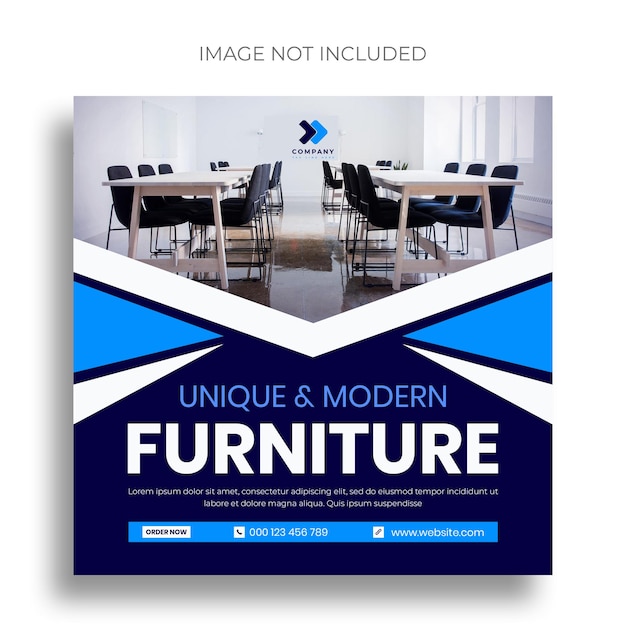 Furniture post design social media banner template facebook page