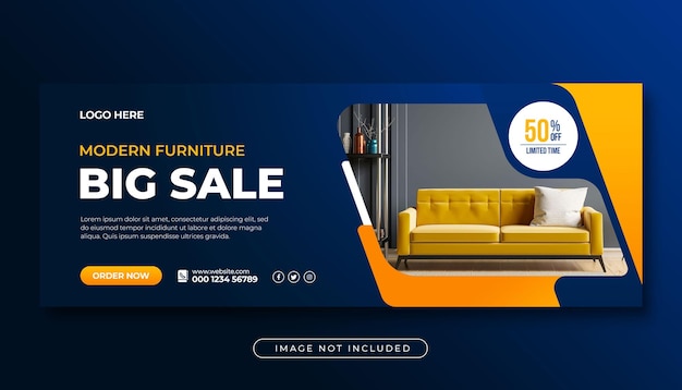 Furniture product promotion facebook cover banner template