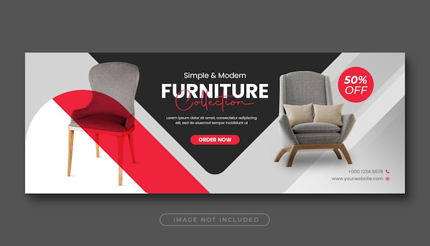 Furniture product promotion facebook cover banner template