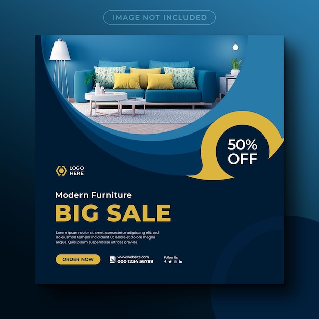 Furniture product sale social media post and instagram post banner template