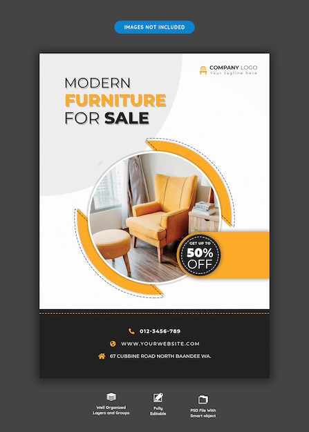 Furniture sale banner template 