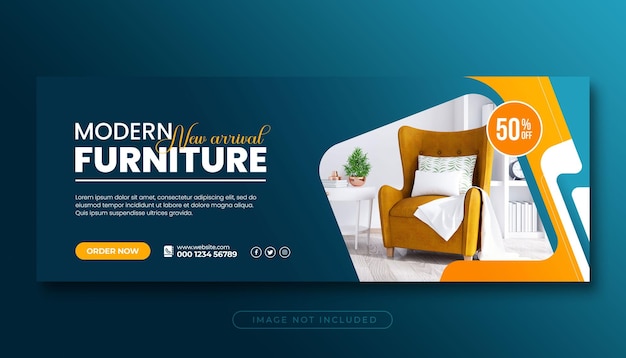 Furniture sale facebook cover banner template