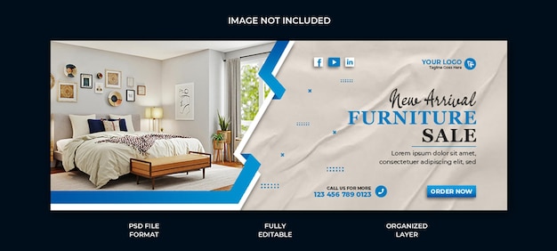 Furniture sale facebook cover post and web banner template design