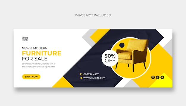 PSD furniture sale facebook cover and web banner template