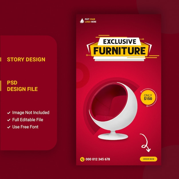 Furniture sale Instagram and Facebook story template