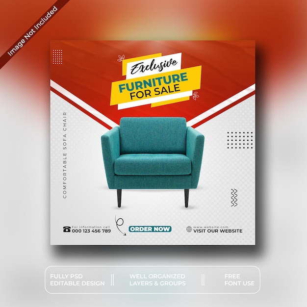 Furniture Sale Instagram Post and Social Media Template Design