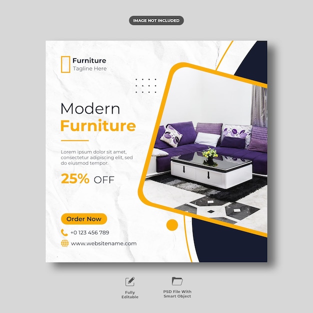 Furniture sale instagram post and social media template