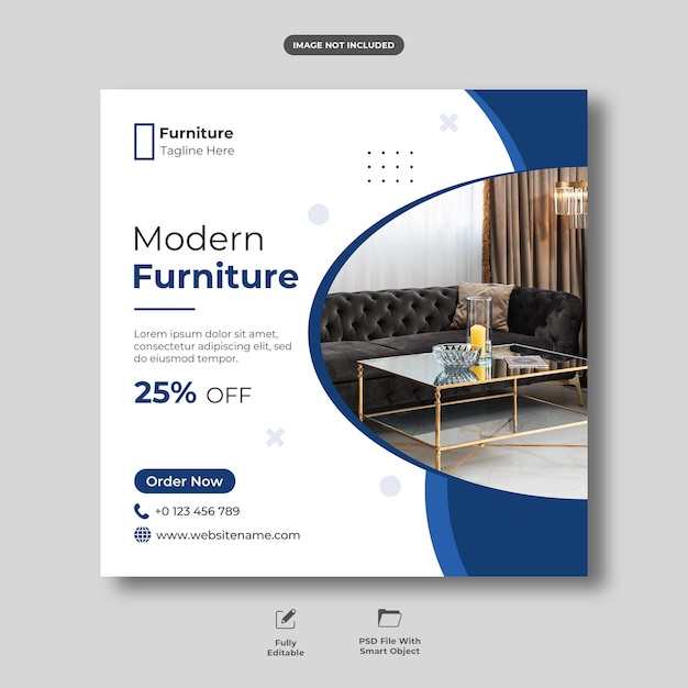 PSD furniture sale instagram post and social media template