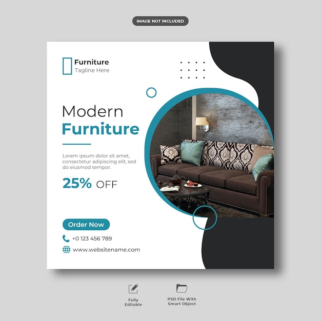 Furniture sale instagram post and social media template