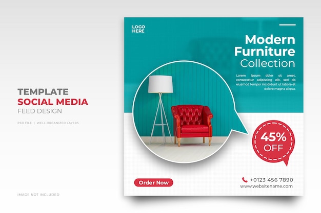 Furniture sale instagram post and social media template