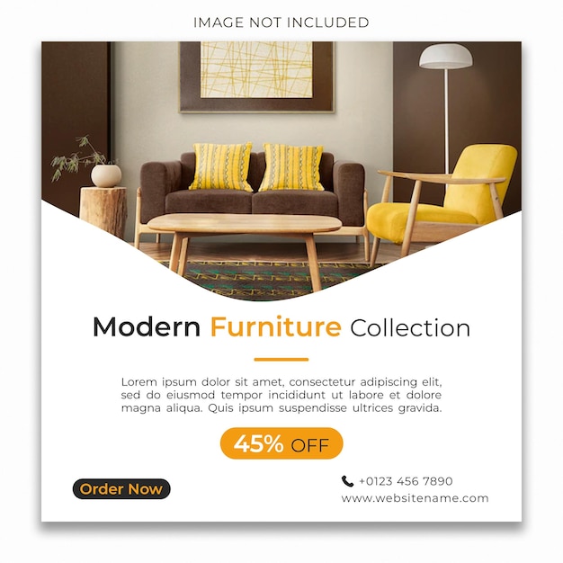 Furniture sale Instagram post and social media template