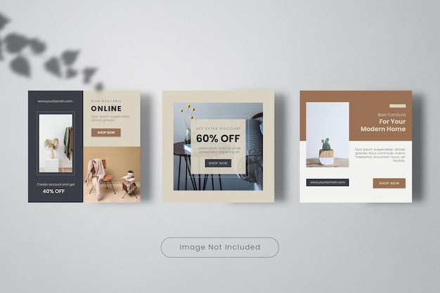 Furniture  Sale Instagram Post Template Banner Collection