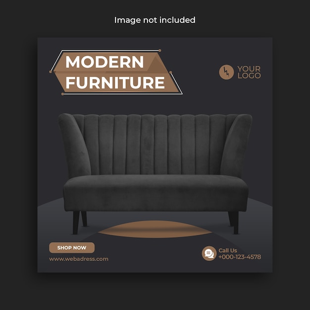 Furniture sale social media banner template