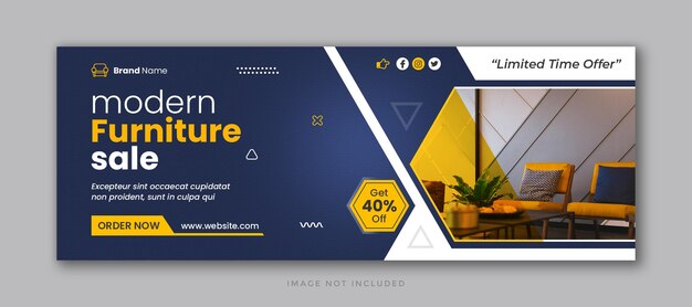 PSD furniture sale social media facebook cover template