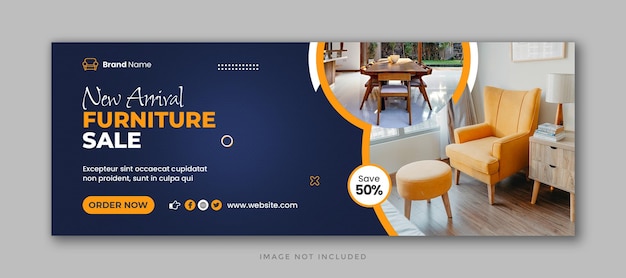 Furniture sale social media facebook cover and web banner template