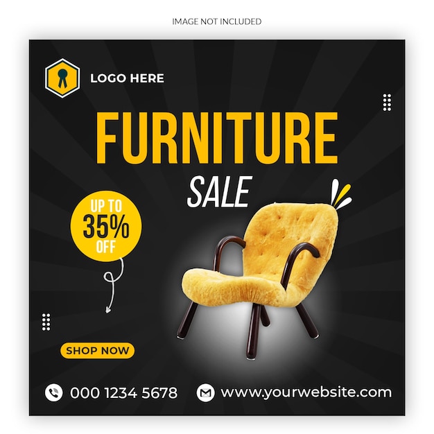 Furniture sale social media instagram post template