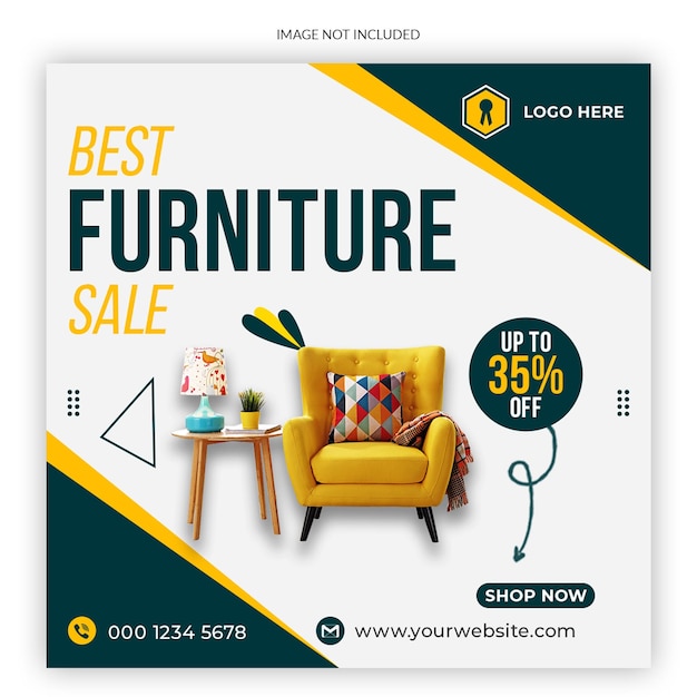 Furniture sale social media instagram post template