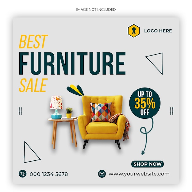 Furniture sale social media instagram post template